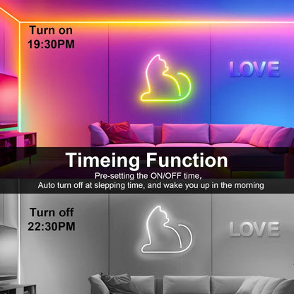 GlowBeat - RGB LED strip - Neon lighting - Music synchronisation - USB - TV and bedroom decoration