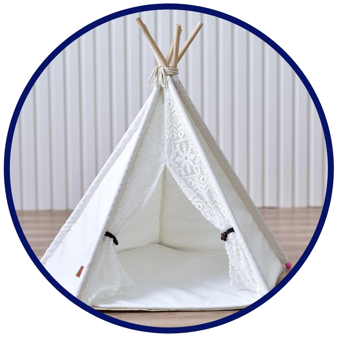 Designer White Pet Teepee