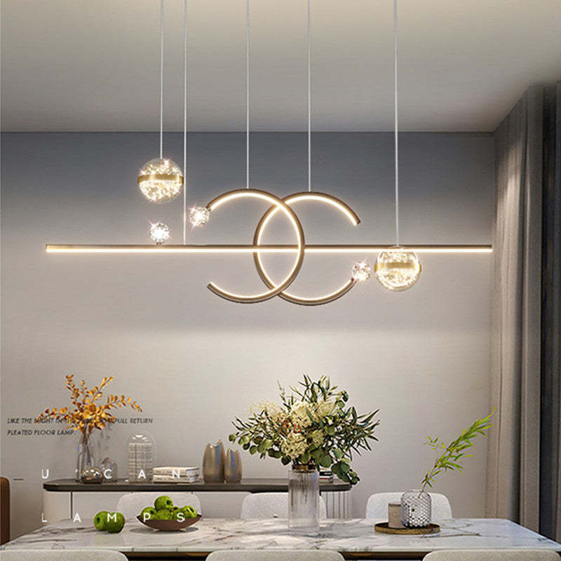 Contemporary Pendant Light Double-C Gold/Black Dining Room