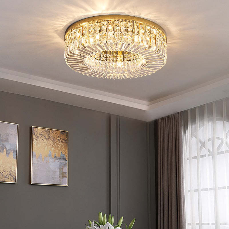 Luxury Crystal Flush Mount Metal/Crystal Ceiling Light