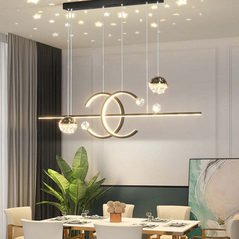 Contemporary Pendant Light Double-C Gold/Black Dining Room