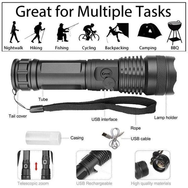 90000 Lumens Xhp50.2 Most Powerful Flashlight