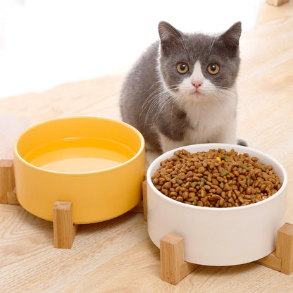 Pet Bowl with Bamboo Stand