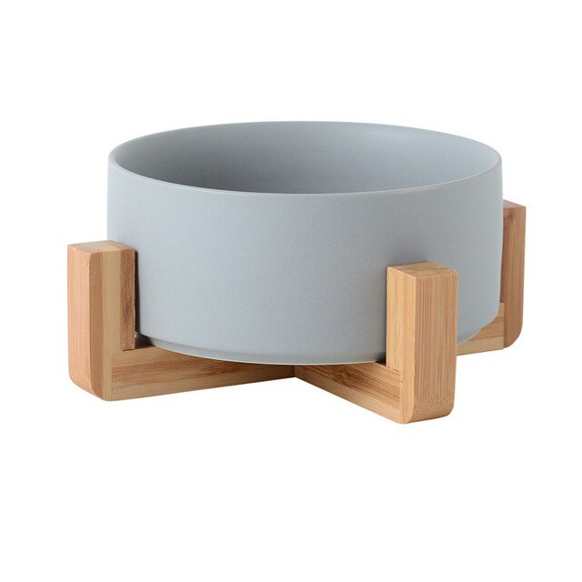 Pet Bowl with Bamboo Stand