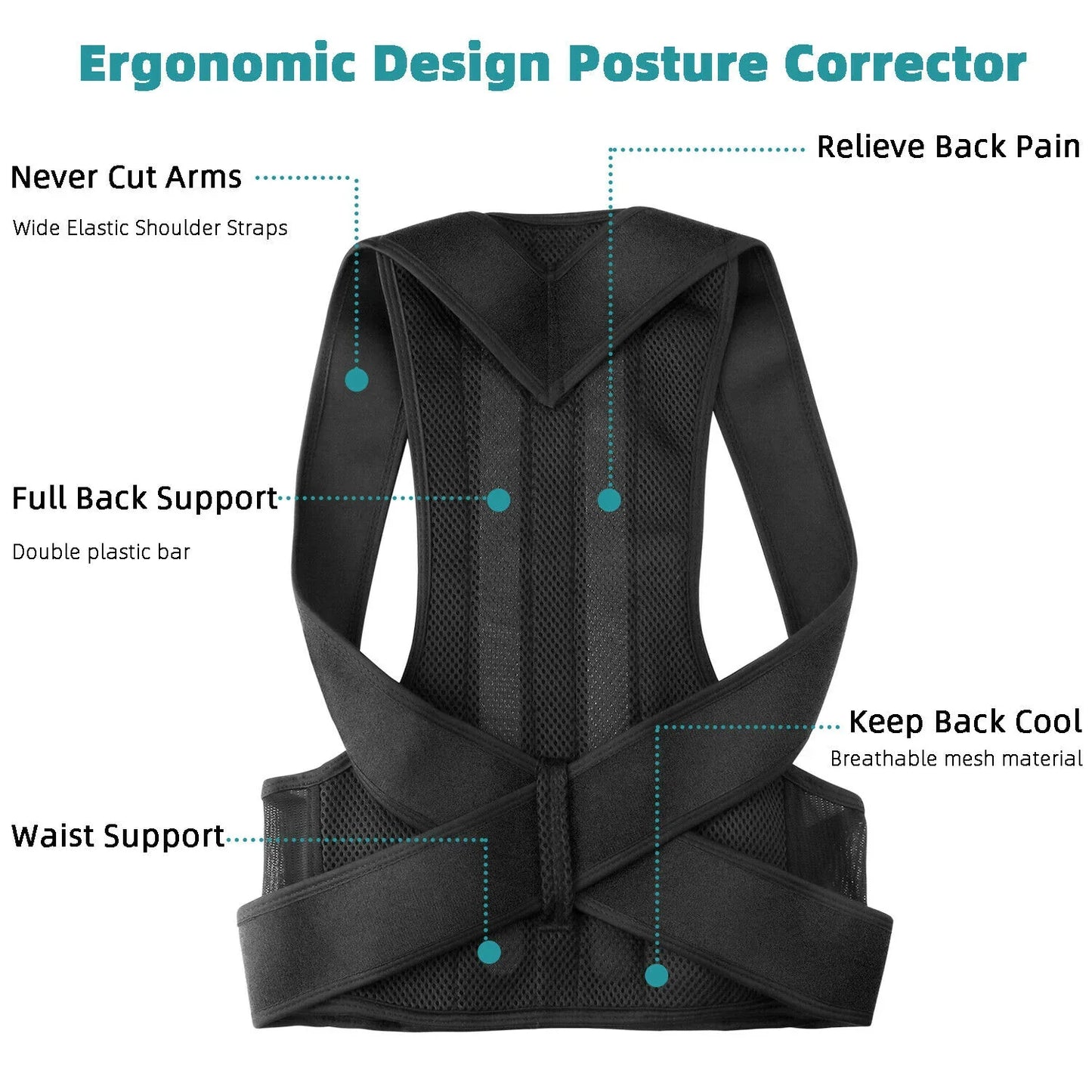 Adjustable Back Posture Corrector Low Support Shoulder Brace For Men & Women