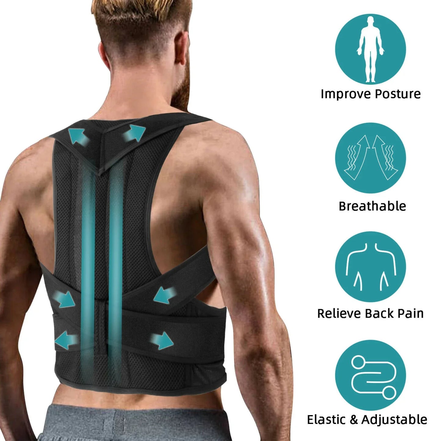 Adjustable Back Posture Corrector Low Support Shoulder Brace For Men & Women