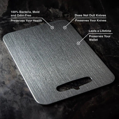 Titanium Cutting Board: Antibacterial, durable, microplastic-free, BPA-free